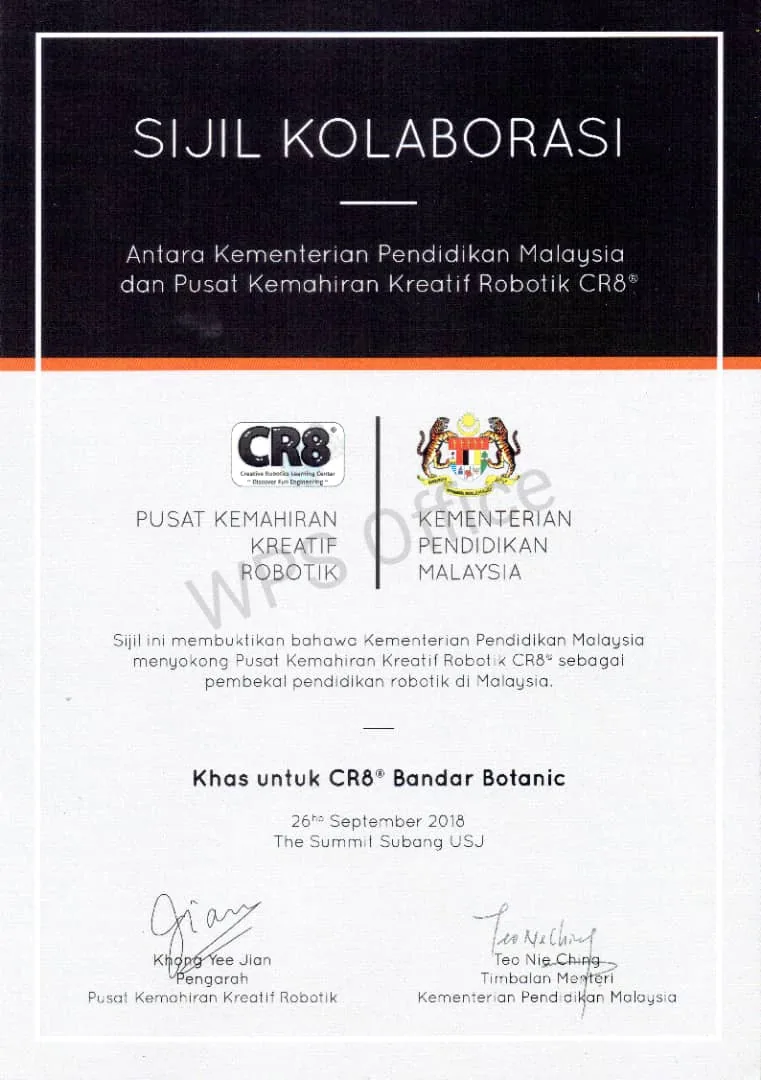 CR8 Bandar Botanic certification